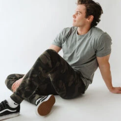 Men's At Ease Joggers, Green Camo -Clothing Promotional Store 2369A9411final