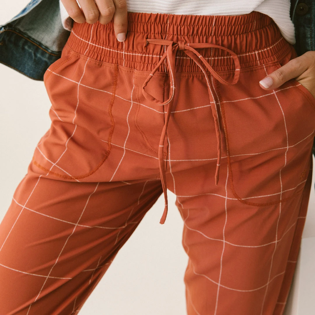 Destination Joggers, Rust Windowpane 4 Destination Joggers, Rust Windowpane - Image 2
