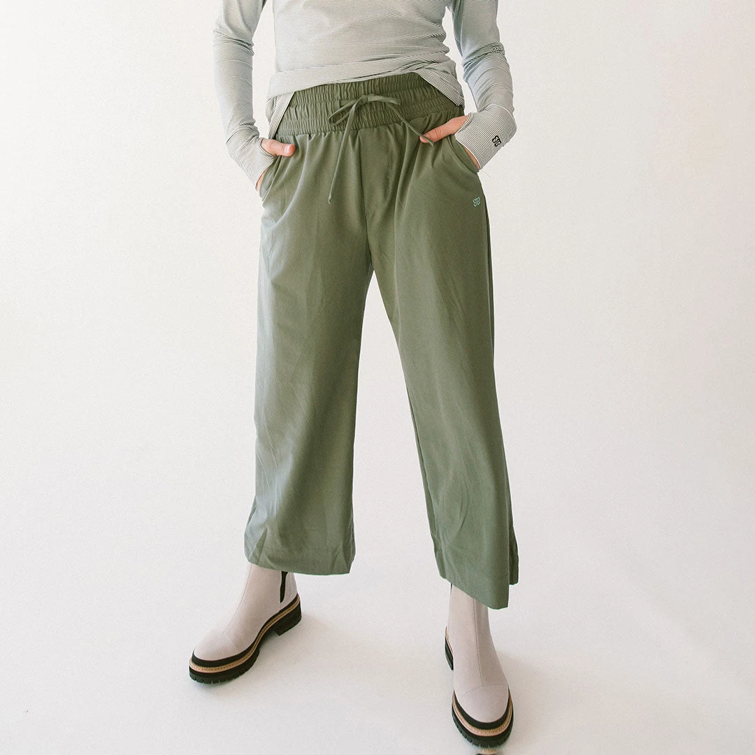 Audrey Wide Leg Pants, Sage 4 Audrey Wide Leg Pants, Sage - Image 2