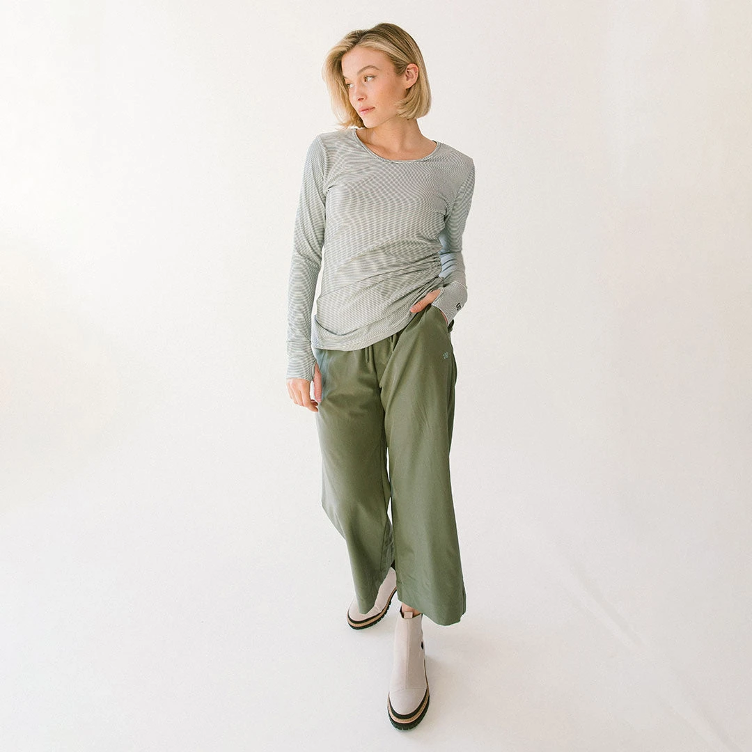 Audrey Wide Leg Pants, Sage 5 Audrey Wide Leg Pants, Sage - Image 3