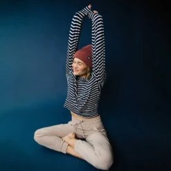 The Coco Long Sleeve, Navy Ivory -Clothing Promotional Store 369A0053final