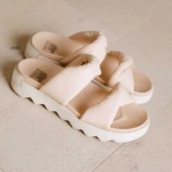 Sorel Viibe Twist Slide, Nova Sand -Clothing Promotional Store 369A0092final