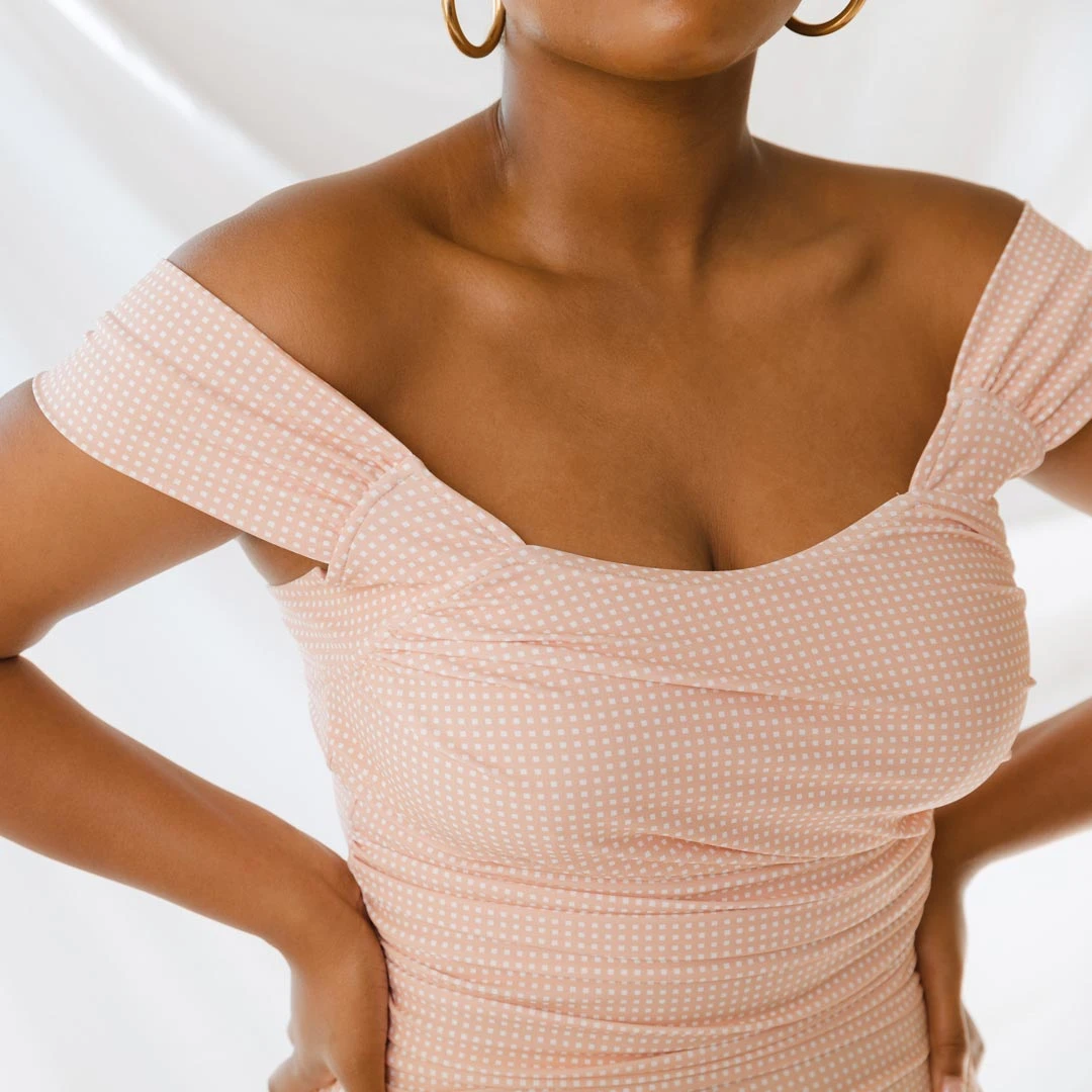 The Pink Checkers Off Shoulder One-Piece 12 The Pink Checkers Off Shoulder One-Piece - Image 10