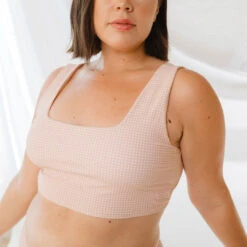 Pink Checkers Olivia Swim Crop -Clothing Promotional Store 369A0504final