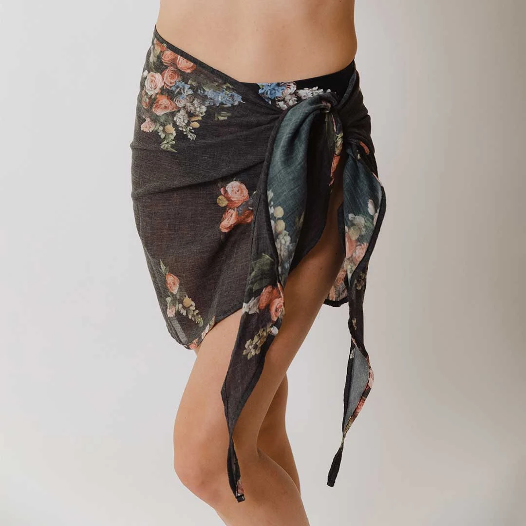 Rose Black Sarong 3 Rose Black Sarong
