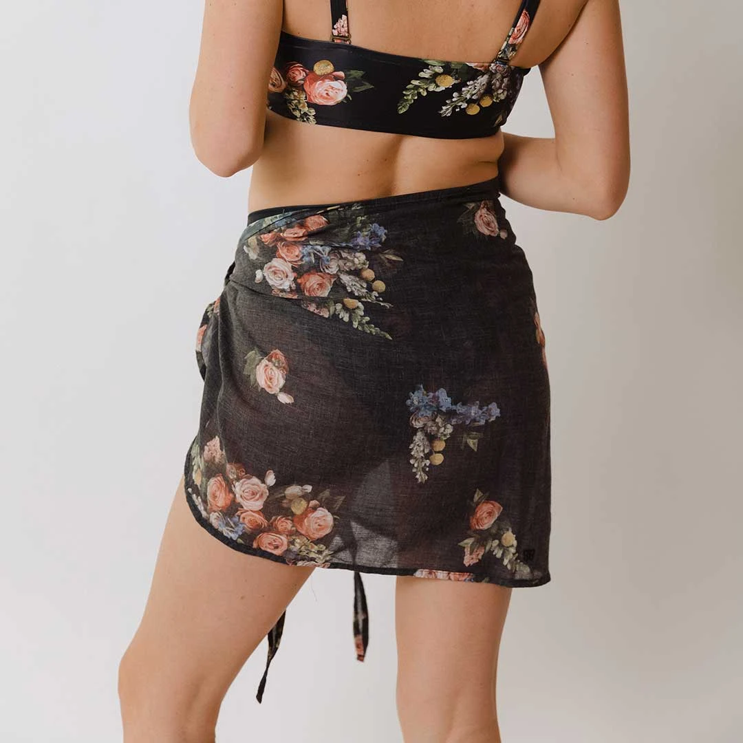 Rose Black Sarong 4 Rose Black Sarong - Image 2