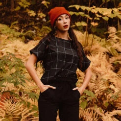 Boss Crop Tee, Black Windowpane -Clothing Promotional Store 369A0699final 1