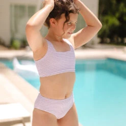 Mini Olivia Two-Piece Set, Lilac Stripe -Clothing Promotional Store 369A0820final