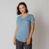 Basic V Neck Tee, Steel Blue 1 Basic V Neck Tee, Steel Blue -Clothing Promotional Store 369A1248finla