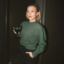 Atlas Ribbed Sweater, Emerald -Clothing Promotional Store 369A1253final