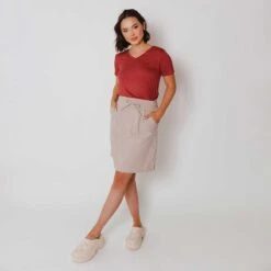 Basic V Neck Tee, Pale Brick 12 Basic V Neck Tee, Pale Brick -Clothing Promotional Store 369A1374final