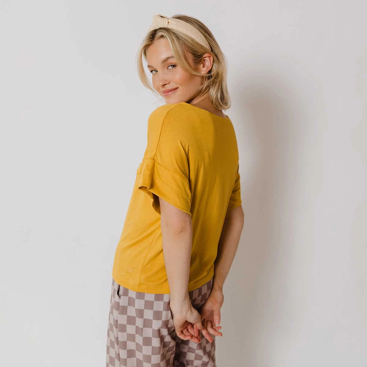 Boxy Tee, Mustard 5 Boxy Tee, Mustard - Image 3