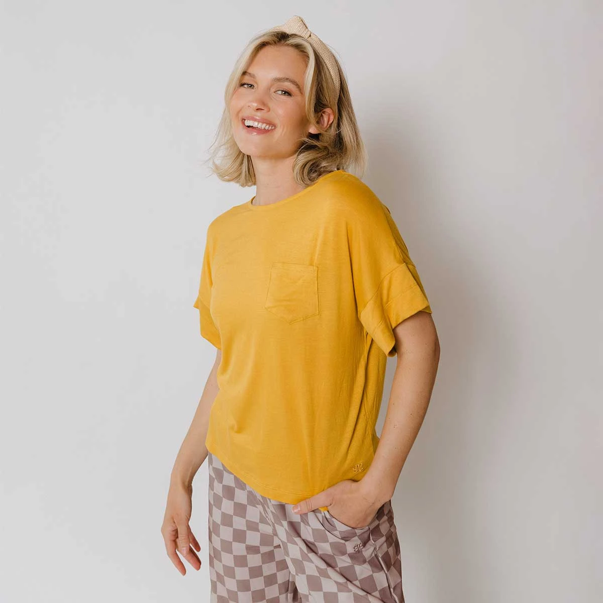 Boxy Tee, Mustard 6 Boxy Tee, Mustard - Image 4