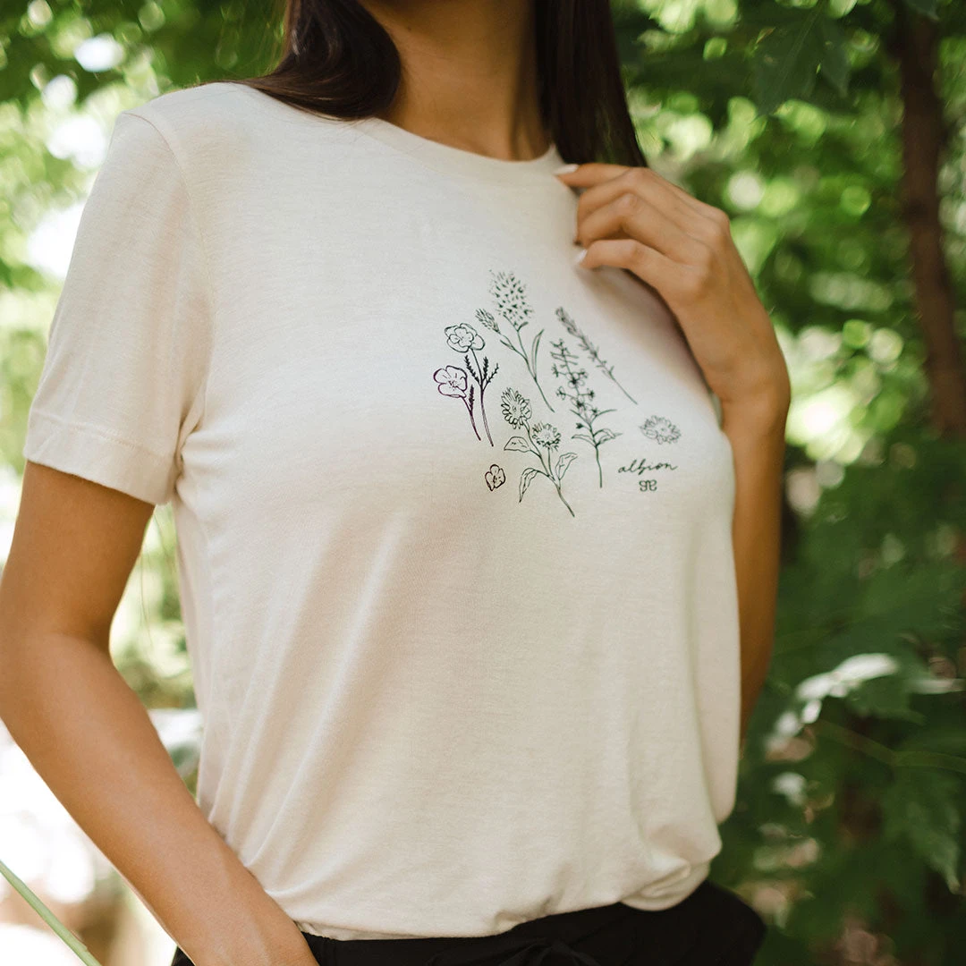 Wildflower Tee, Cream 3 Wildflower Tee, Cream