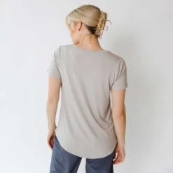 Basic V Neck Tee, Sand -Clothing Promotional Store 369A1499final 5480da42 e6e4 48b6 a615 e1216f746e81 1