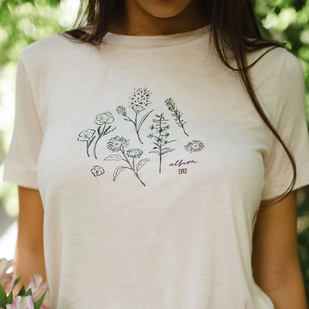 Wildflower Tee, Cream 4 Wildflower Tee, Cream - Image 2