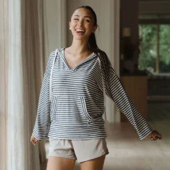 Sailor Stripe Hoodie, Navy Stripe 22 Sailor Stripe Hoodie, Navy Stripe -Clothing Promotional Store 369A1540final