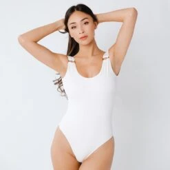 The Monica One-Piece Swimsuit, Ivory -Clothing Promotional Store 369A2055final