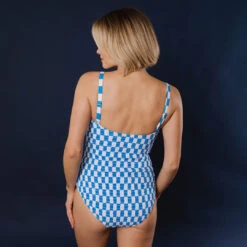 Smocked One-Piece, Blue Checkers -Clothing Promotional Store 369A2451final