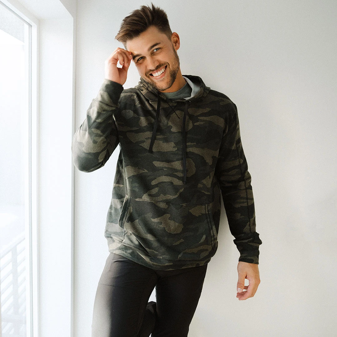 Men's Hoodie, Green Camo 4 Men's Hoodie, Green Camo - Image 2
