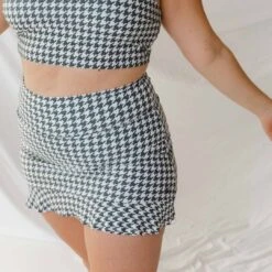 Houndstooth High-Waisted Swim Skirt -Clothing Promotional Store 369A2572final