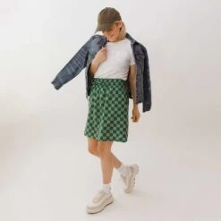 Cher Skirt, Green Check 14 Cher Skirt, Green Check -Clothing Promotional Store 369A2581final