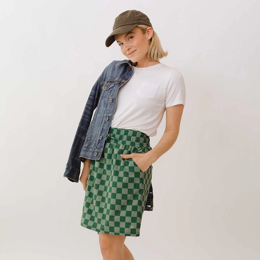 Cher Skirt, Green Check 5 Cher Skirt, Green Check - Image 3