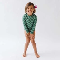 Mini Rash Guard And Shorts Set, Green Check 21 Mini Rash Guard And Shorts Set, Green Check -Clothing Promotional Store 369A2806final
