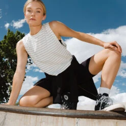 Venus Tank, Grey Venice Stripe -Clothing Promotional Store 369A2874final 1