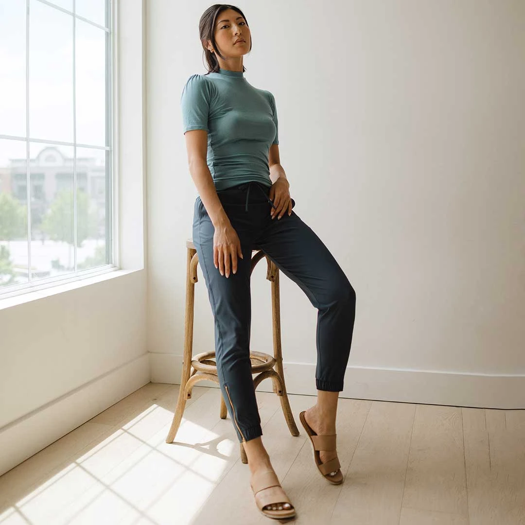 Puff Sleeve Tee, Steel Blue 6 Puff Sleeve Tee, Steel Blue - Image 4