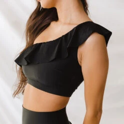 Icon Wave Crop, Matte Black -Clothing Promotional Store 369A2929