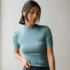 Puff Sleeve Tee, Steel Blue 1 Puff Sleeve Tee, Steel Blue -Clothing Promotional Store 369A2946finnal