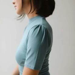 Puff Sleeve Tee, Steel Blue 11 Puff Sleeve Tee, Steel Blue -Clothing Promotional Store 369A2969final 22b24383 821f 4f87 afbc 666376602f60