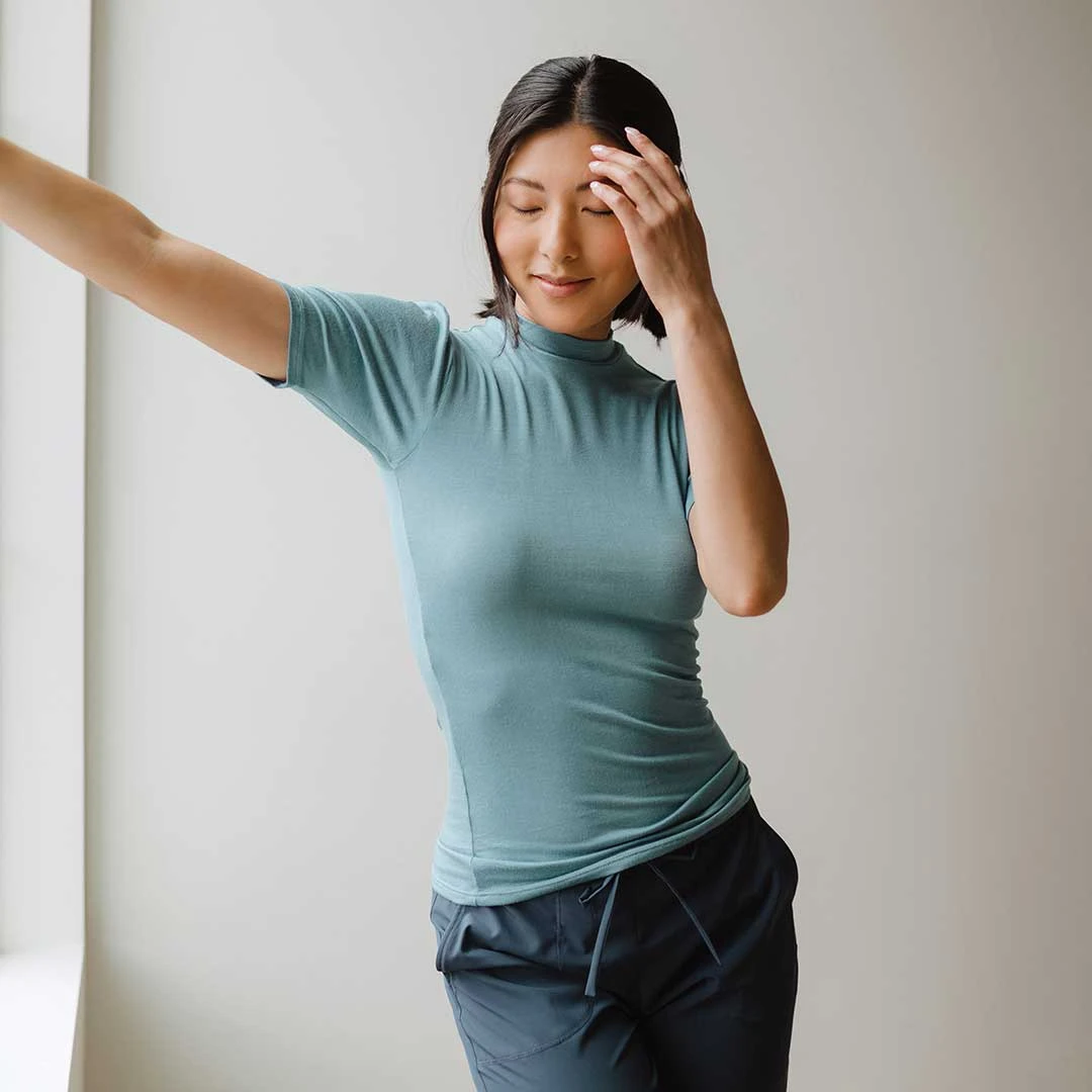 Puff Sleeve Tee, Steel Blue 4 Puff Sleeve Tee, Steel Blue - Image 2