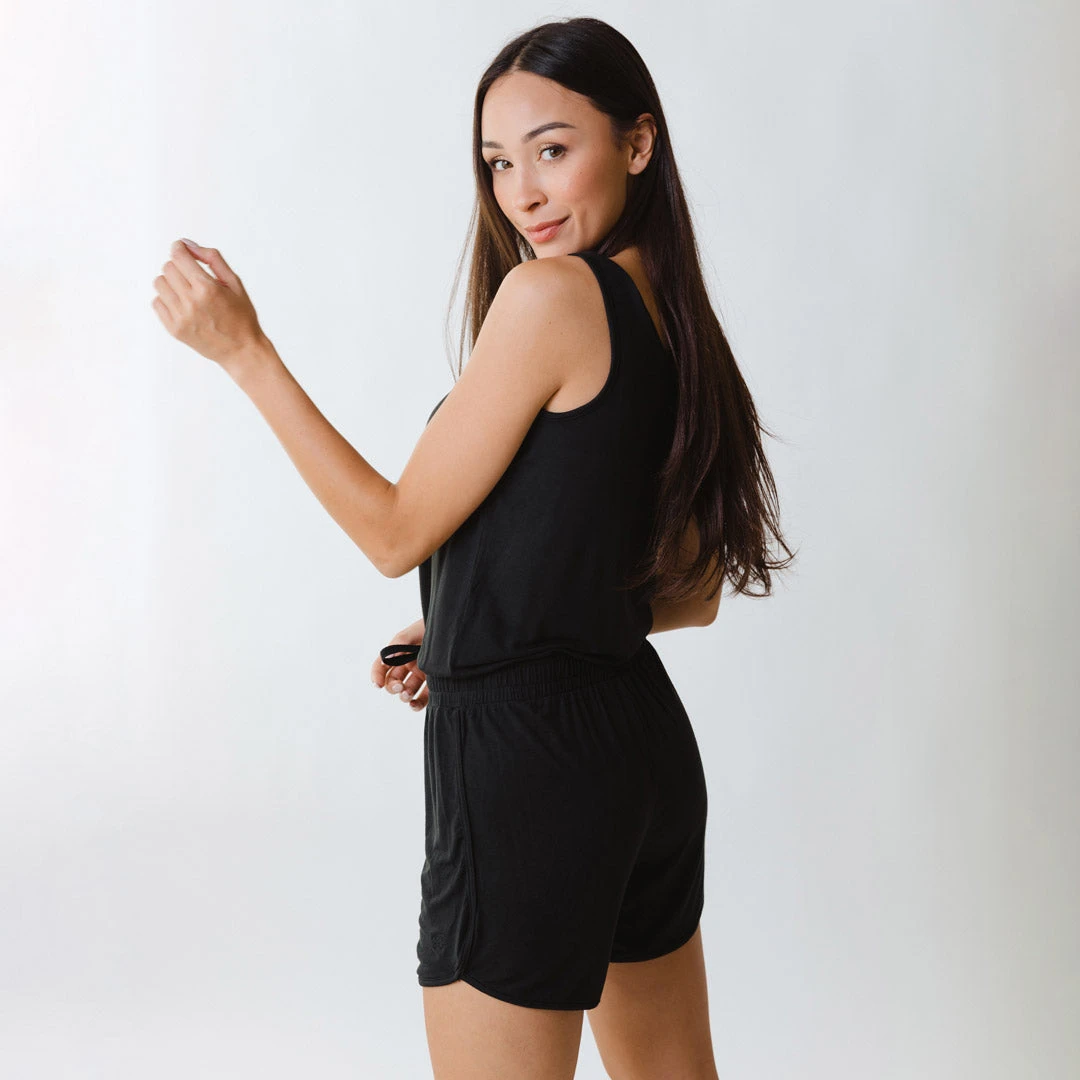 Serenity Tank Romper, Black 10 Serenity Tank Romper, Black - Image 8