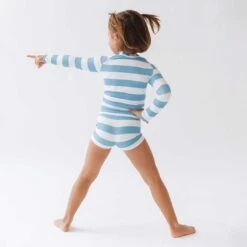 Mini Rash Guard And Shorts Set, Horizon Blue -Clothing Promotional Store 369A3236