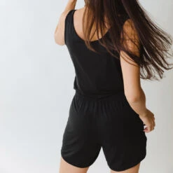 Serenity Tank Romper, Black -Clothing Promotional Store 369A3252final 1