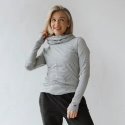 Sweet Stripe Cowl-Neck Top -Clothing Promotional Store 369A3492finnal