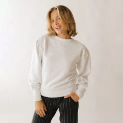 Atlas Ribbed Sweater, White -Clothing Promotional Store 369A3777