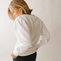 Atlas Ribbed Sweater, White -Clothing Promotional Store 369A3790