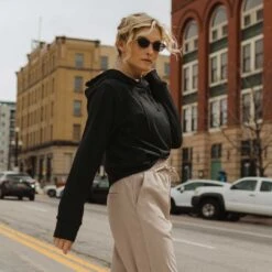 Intention Hoodie, Black -Clothing Promotional Store 369A3890final 1