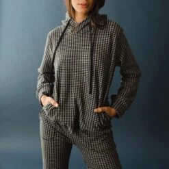 Boyfriend Hoodie, Houndstooth