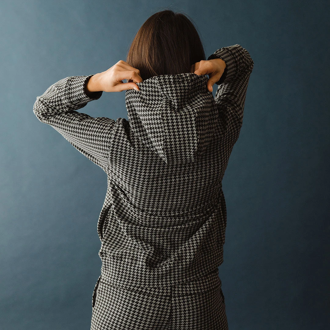 Boyfriend Hoodie, Houndstooth 4 Boyfriend Hoodie, Houndstooth - Image 2