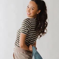 Boyfriend Tee, Dark Olive/Ivory 13 Boyfriend Tee, Dark Olive/Ivory -Clothing Promotional Store 369A3935 1