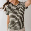 Boyfriend Tee, Dark Olive/Ivory -Clothing Promotional Store 369A3956 1
