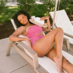 Red Gingham Ruched High-Waisted Bottoms 11 Red Gingham Ruched High-Waisted Bottoms -Clothing Promotional Store 369A4224final