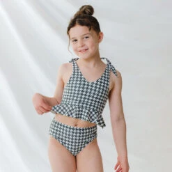 Mini Tied-Up Tankini Set, Houndstooth -Clothing Promotional Store 369A4247final 1