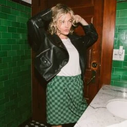 Cher Skirt, Green Check 19 Cher Skirt, Green Check -Clothing Promotional Store 369A4275finnal