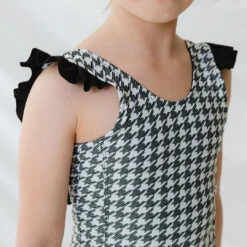 Mini Ruffle One-Piece, Houndstooth -Clothing Promotional Store 369A4389final 1