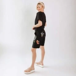 Rose Black Bermuda Shorts 13 Rose Black Bermuda Shorts -Clothing Promotional Store 369A4444final